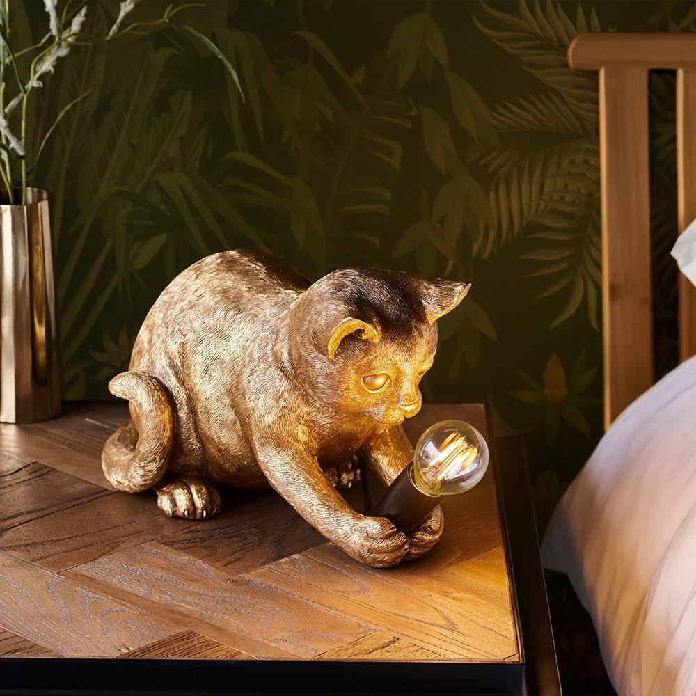 Kitten Table Lamp Gold