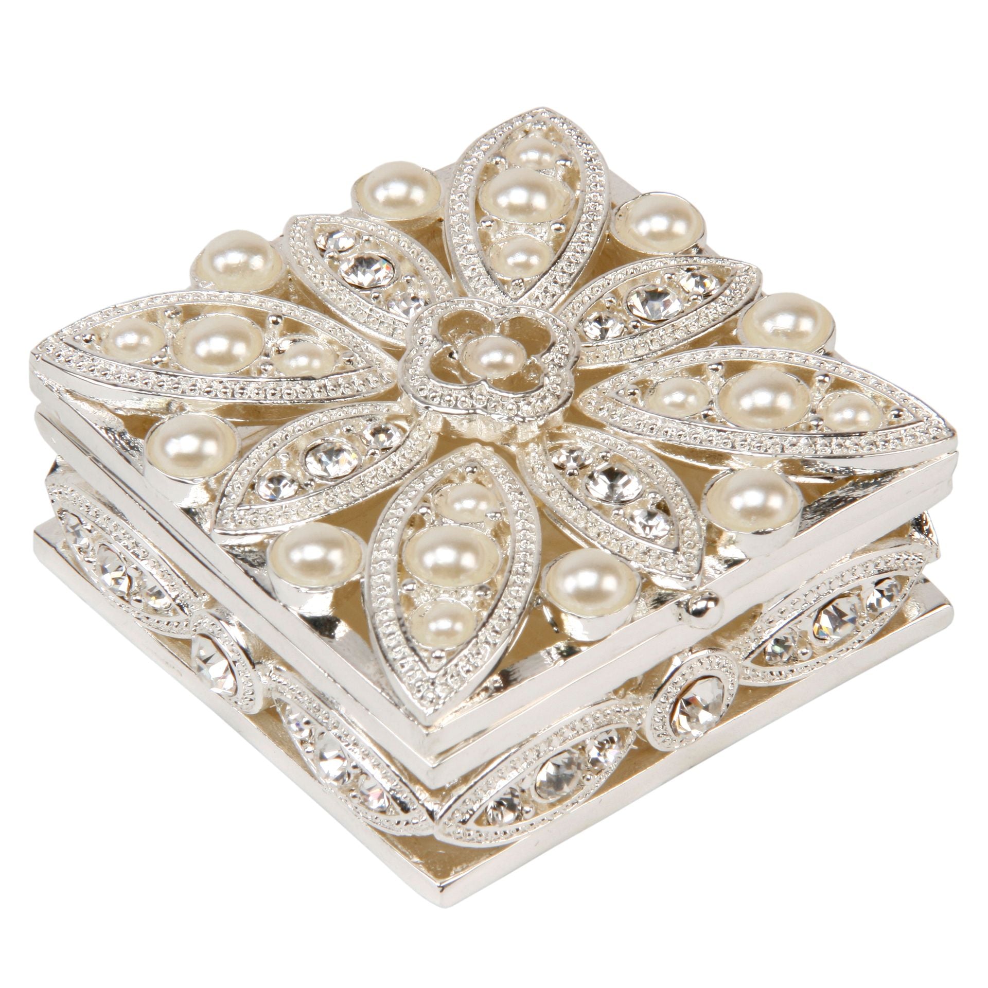 Silver-Plated Jewellery Box - Square