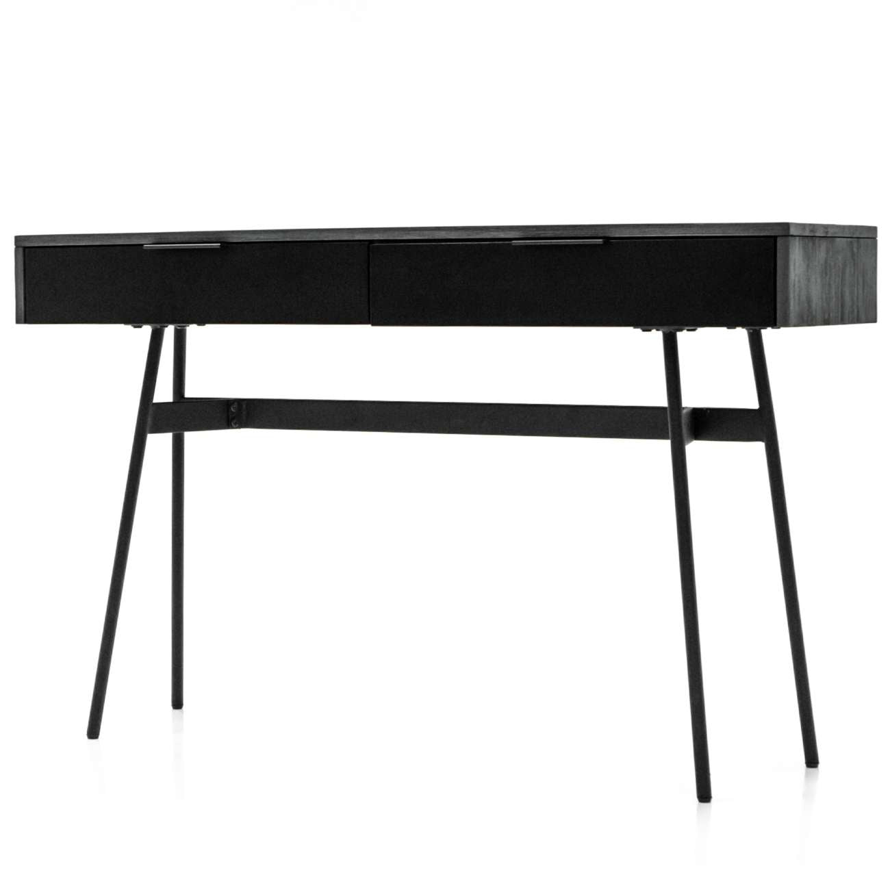 Bronks Black Acacia Console Table with Two Drawers