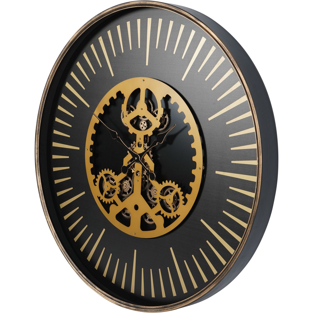 Black Wall Clock with Centre Moving Dials 100cm