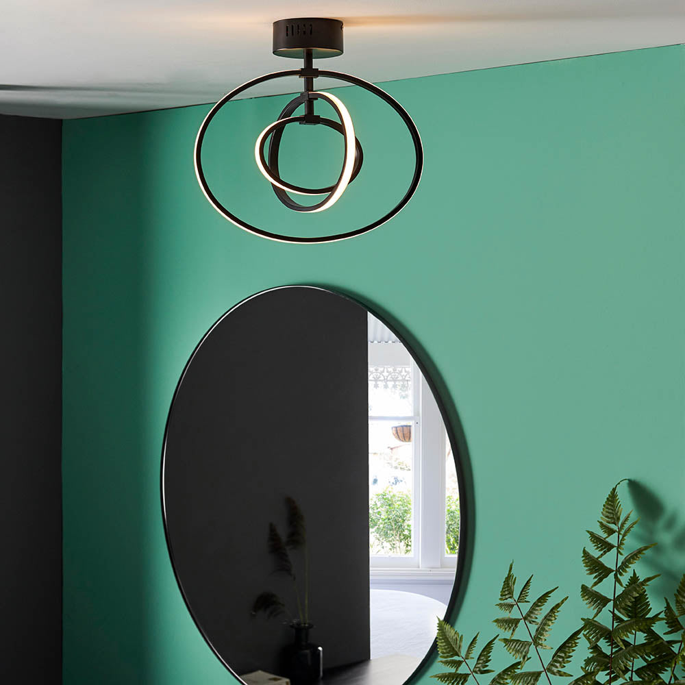 Black Flush Hoop Light