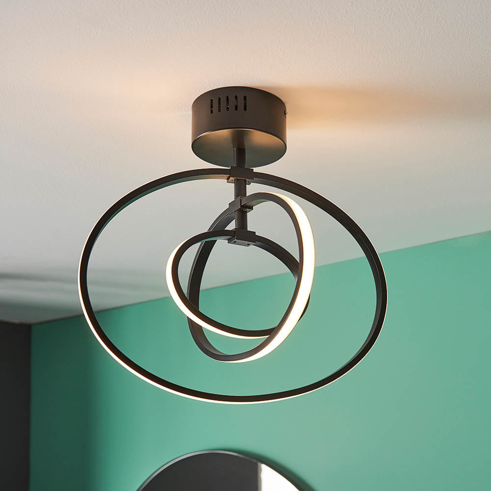 Black Flush Hoop Light