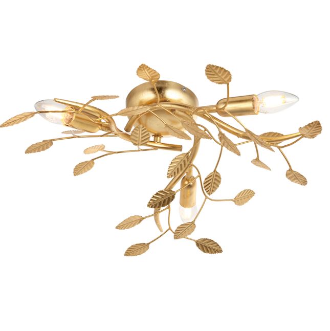 Gold Floral 3 Light Semi Flush