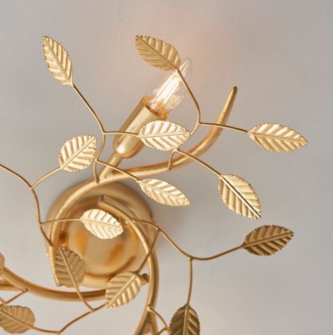 Gold Floral 3 Light Semi Flush