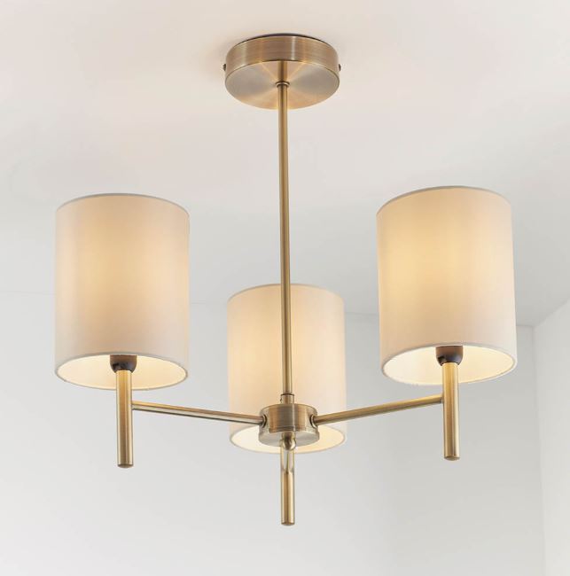 Brio 3 Light Semi Flush