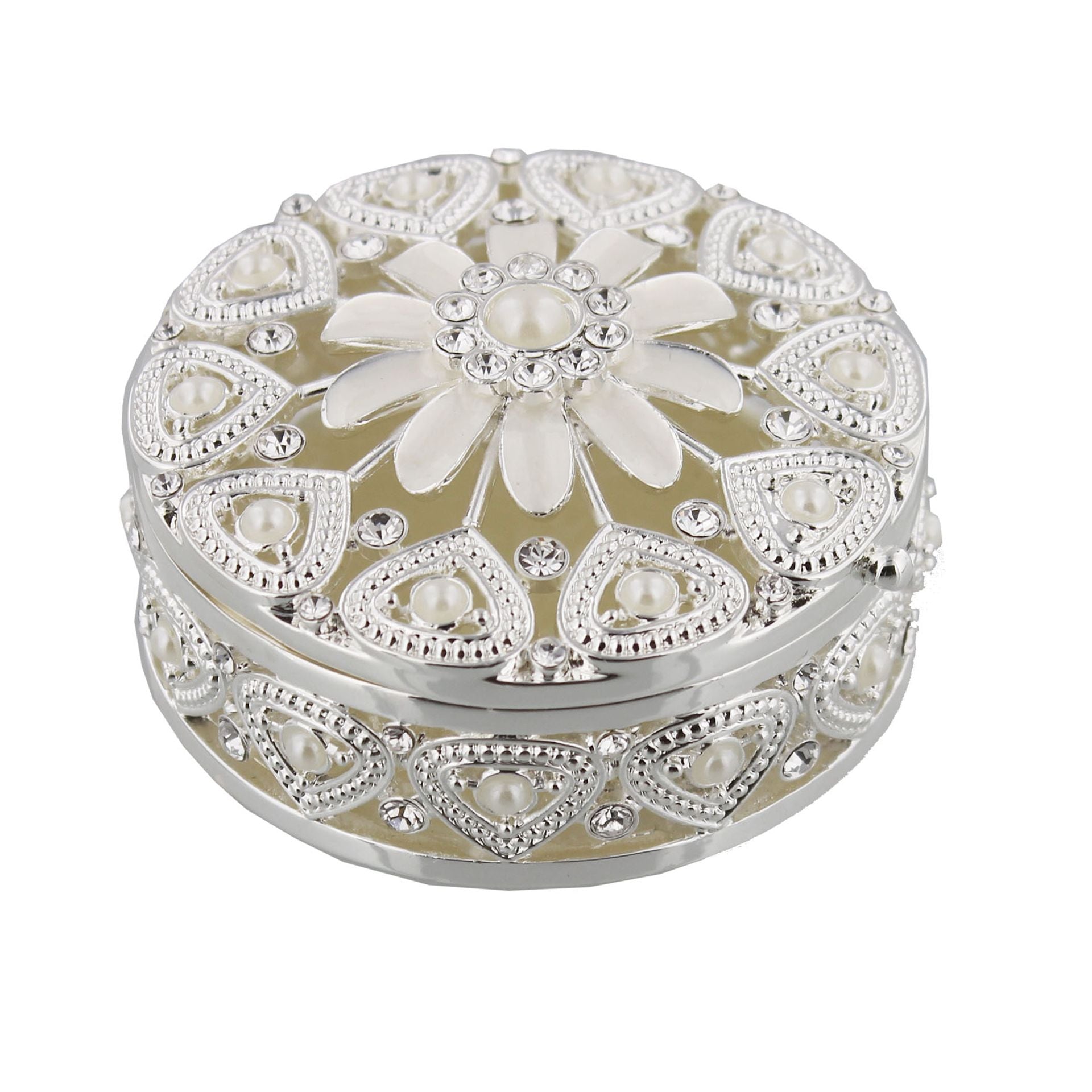 Silver-Plated Jewellery Box - Round