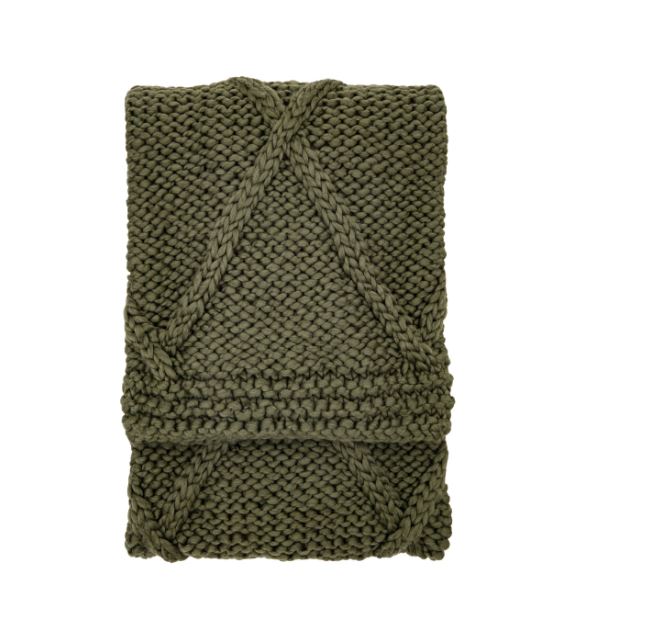 Cable Knit Diamond Throw