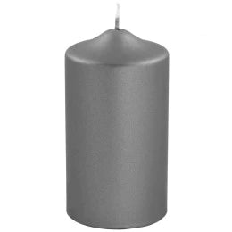 Grey Metallic Candle 15cm